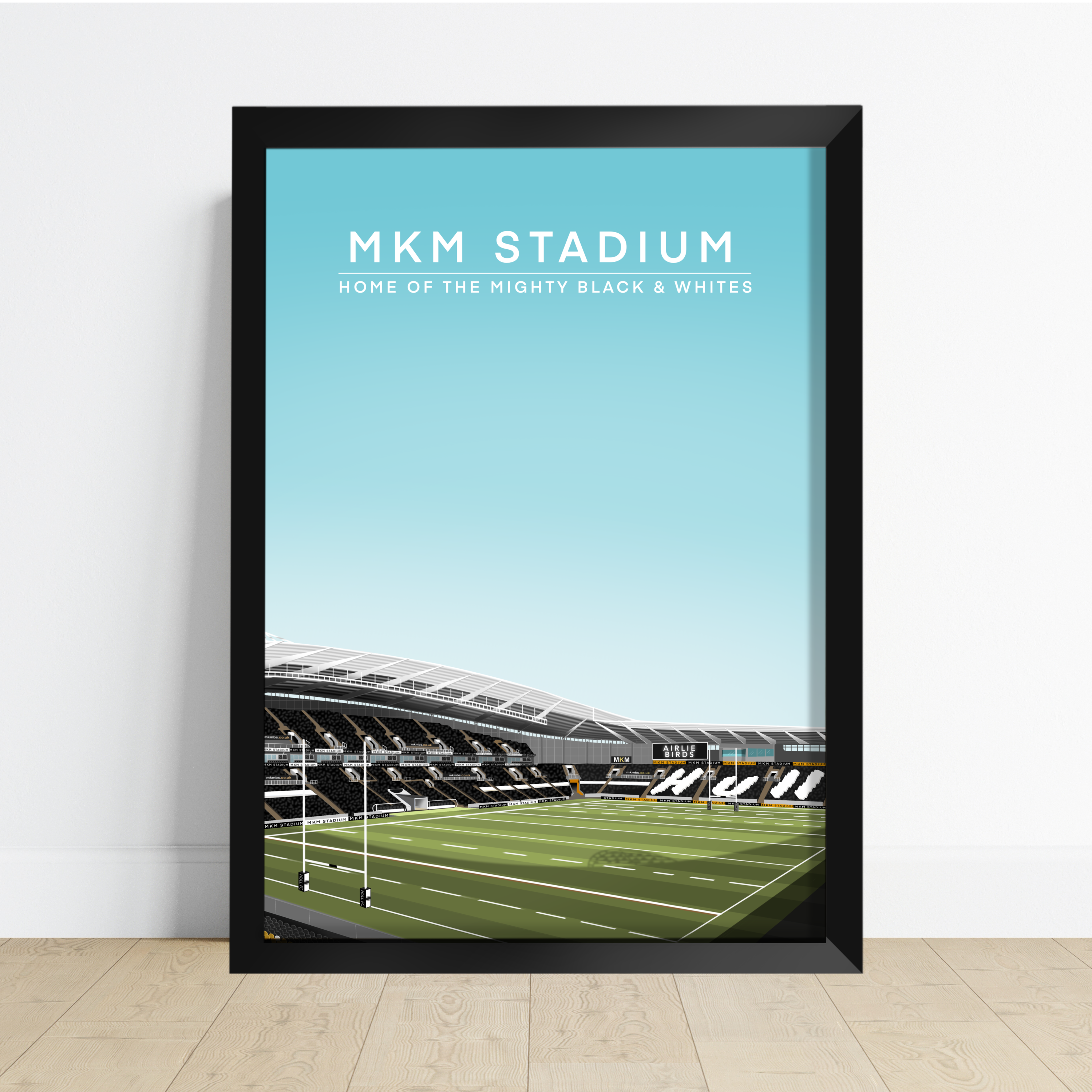 MKM Stadium Hull FC rugby print in a day or night design, made in Hessle