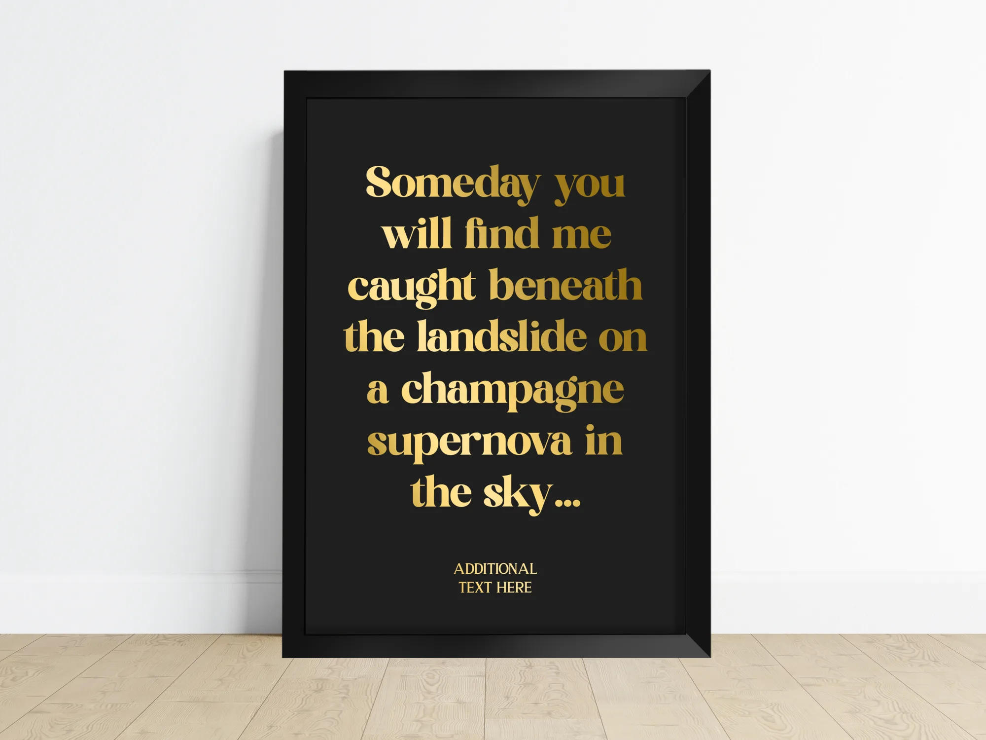 Personalised foiled song lyric print, made by hand with real foil