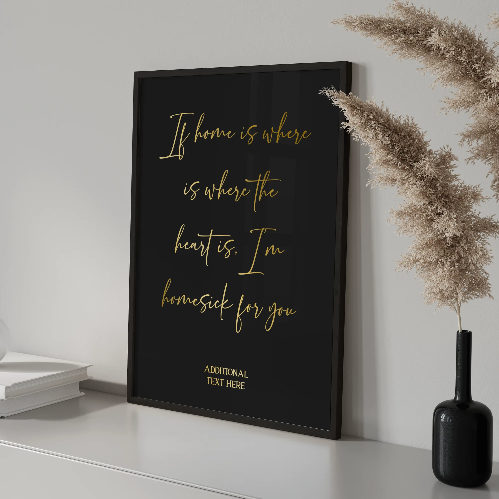 Personalised foiled song lyric print with metallic quote lettering on card