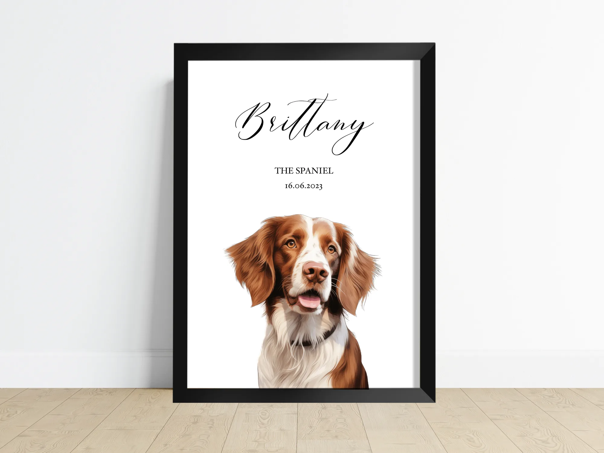 A personalised dog print made from a customer's own photos of their dog