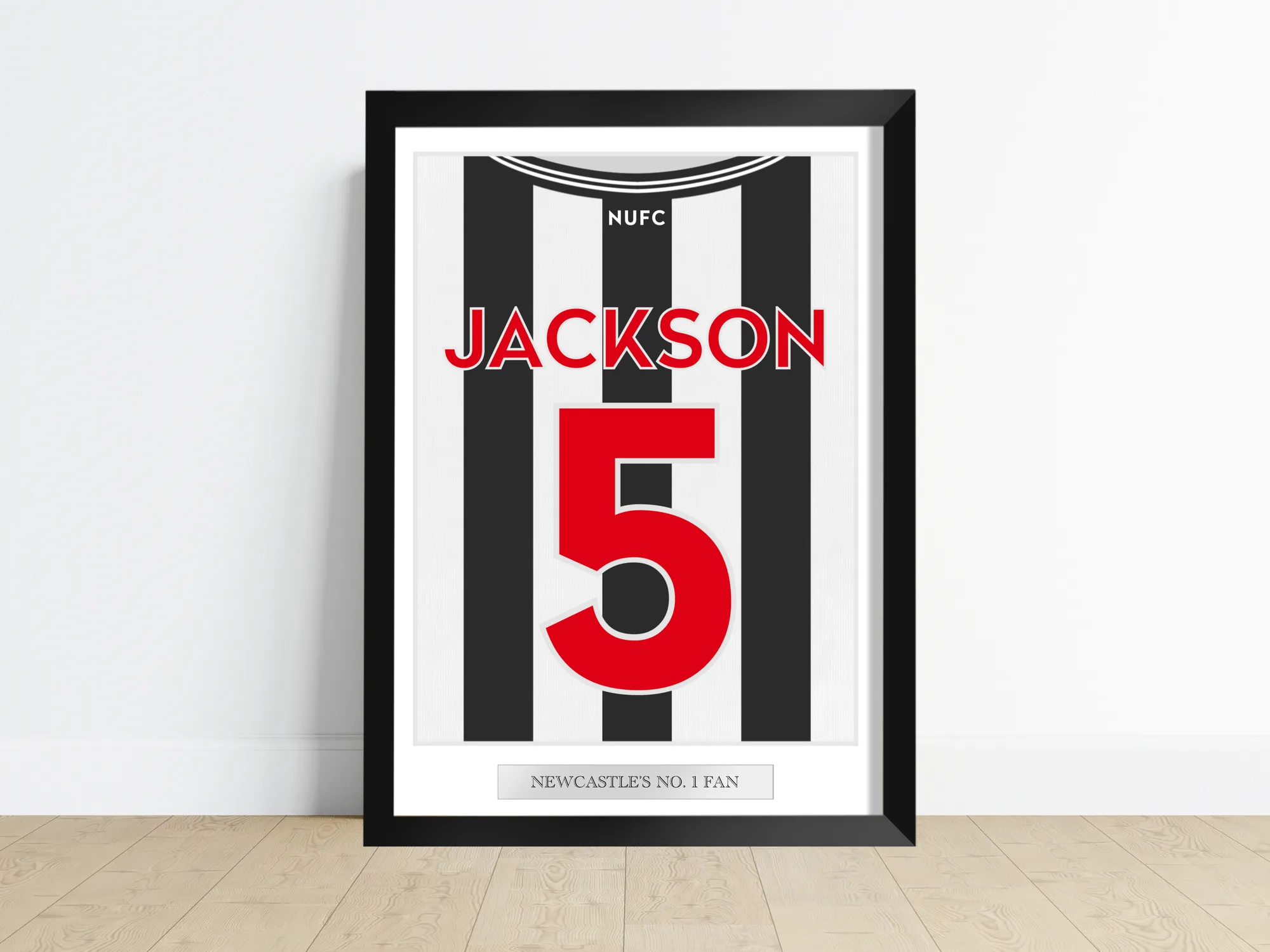 Custom Sport Shirt Team Print showing the back of a personalised football shirt with a name and squad number